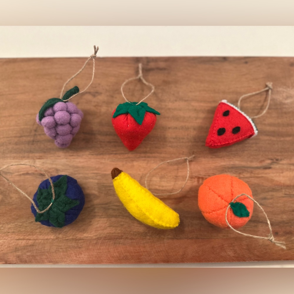 Hand Sewn Felt Fruit Ornaments Set